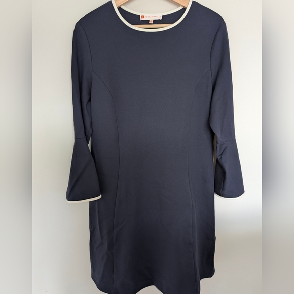Jude Connally Dresses & Skirts - JUDE CONNALLY ALICE PONTE DRESS Navy Bell Sleeve Size Large Career Office